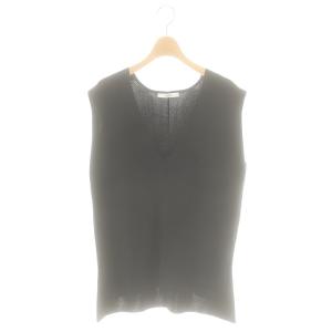 24SS ウォッシャブル総針 ベスト プルオーバー Vネック F 黒 /MI OS