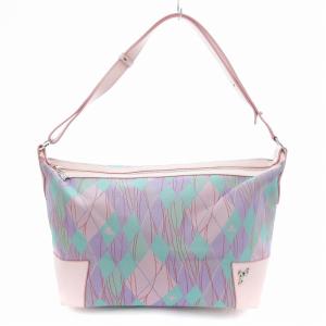 ショルダーバッグ オーブ アーガイル柄 ピンク パープル