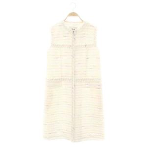 6416290 マリアケント ツイードワンピース ホワイト マルチカラー