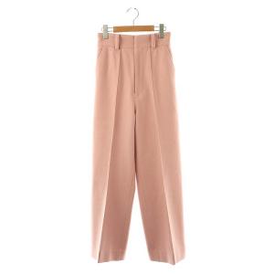 ハイウエストウールパンツ ストレート ジッパーフライ S ピンク /DO OS