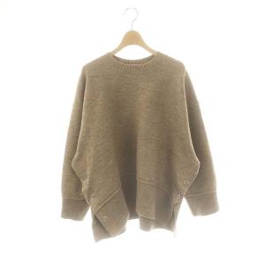 サイドボタンニットプルオーバー セーター 長袖 モカ /DF OS