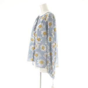 GRACE CONTINENTAL 24SS マーガレットフラワープリントブラウス 長袖 36 水色 0124141111 /AT OS