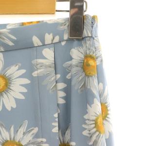 GRACE CONTINENTAL 24SS マーガレットフラワープリントスカート ロング 36 ブルー /DF OS