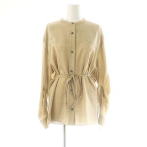 24SS バックシャンオーバーシャツ 長袖 バンドカラー 36 ベージュ 0324141172 /AT