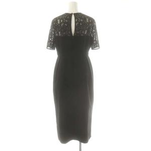 GRACE CONTINENTAL 24AW タックドレープコクンドレス ワンピース レース切替 36 黒 /MI OS