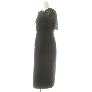 GRACE CONTINENTAL 24AW タックドレープコクンドレス ワンピース レース切替 36 黒 /MI OS
