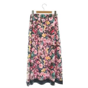 GRACE CONTINENTAL 24SS グラデフラワープリントスカート フレア ロング 36 マルチカラー /DF OS
