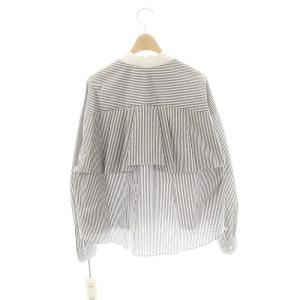 Grace Class 24SS バックコンシャスシャツ 長袖 ストライプ 36 白 ホワイト 紺 ネイビー 0224141231