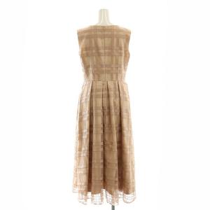 GRACE CONTINENTAL 24AW スパンコールチェックドレス ワンピース ロング ノースリーブ 38 ピンク /DF OS