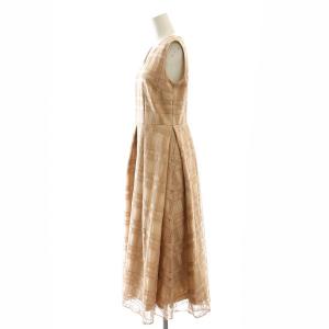 GRACE CONTINENTAL 24AW スパンコールチェックドレス ワンピース ロング ノースリーブ 38 ピンク /DF OS