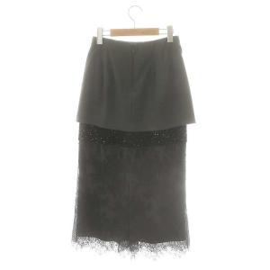 Diagram GRACE CONTINENTAL 24AW コンビタイトスカート マキシ ロング レース 36 グレー 黒 ブラック /AT OS