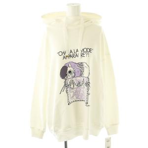 24AW アニバーサリーフーディパーカー スウェット 長袖 36 オフホワイト マルチカラー /DO OS