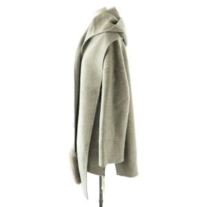 Diagram GRACE CONTINENTAL 24AW フードストール付きノーカラーコート ウール 36 グレー