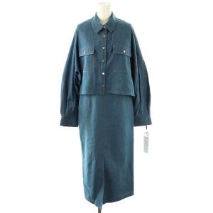 24SS セットデニムワンピース シャツ 36 サックス /MI OS