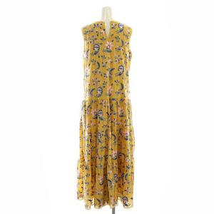 GRACE CONTINENTAL 25SS ティアードロングワンピース ノースリーブ 38 オレンジ /DF OS