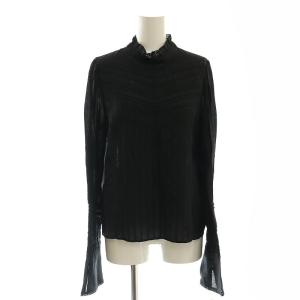 24AW レースコンビハイネックトップ ブラウス 長袖 38 ブラック /DF OS