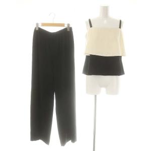 24SS キャミセットワイドパンツ セットアップ 36 アイボリー 黒 /MI OS