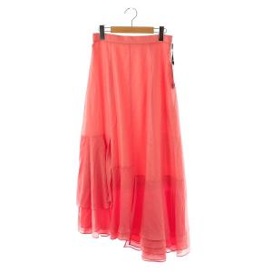 24SS イレギュラースカート ロング フレア 38 オレンジピンク /DO OS