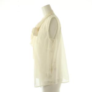GRACE CONTINENTAL 24AW チンツボウタイノースリーブブラウス シアー 前開き 36 アイボリー /DO OS