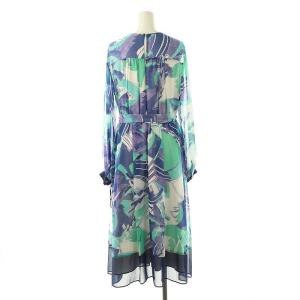 Grace Class 24SS アールデコリゾートプリントワンピース ロング シアー 36 マルチカラー /DO OS