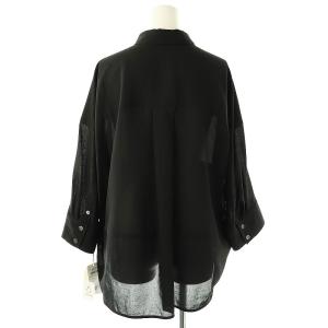 GRACE CONTINENTAL 24AW コクーンシルエットシャツ シアー 36 ブラック /DO OS