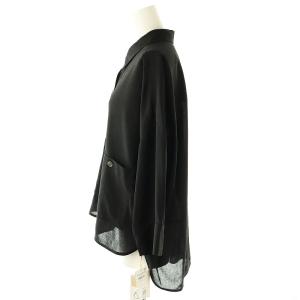 GRACE CONTINENTAL 24AW コクーンシルエットシャツ シアー 36 ブラック /DO OS