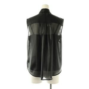 GRACE CONTINENTAL 24AW チンツボウタイノースリーブブラウス シアー 前開き 36 ブラック /DO OS