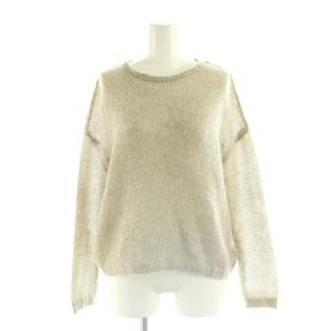 ルーズステッチ クルーネックニットプルオーバー セーター 長袖 0 グレー /AT OS SH