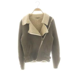 ムートンジャケット ライダース グレー /MI OS SH