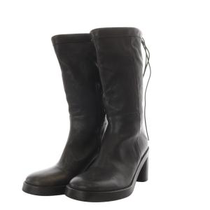 ブーツ チャンキーヒール 38 ブラック