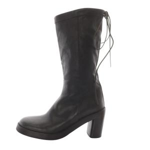 ANN DEMEULEMEESTER ブーツ チャンキーヒール 38 ブラック