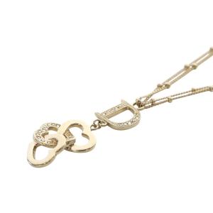 Dior ネックレス ペンダント ダブルチェーン 3連ハート 2連チェーン ゴールド色 /YO19 OH