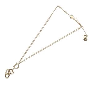 Dior ネックレス ペンダント ダブルチェーン 3連ハート 2連チェーン ゴールド色 /YO19 OH
