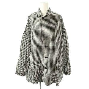 JOURNAL STANDARD LUXE 25SS セットアップ リネンチェックシャツジャケット ワイドパンツ F 黒