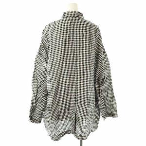 JOURNAL STANDARD LUXE 25SS セットアップ リネンチェックシャツジャケット ワイドパンツ F 黒