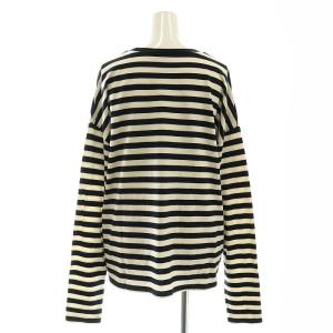 JOURNAL STANDARD LUXE 24AW ボーダーテンジク クルーネックBIGプルオーバー カットソー 長袖 F 黒 ブラック 白 ホワイト