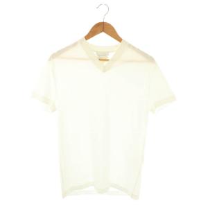 Vネック 半袖Tシャツ カットソー S ホワイト /DF OS