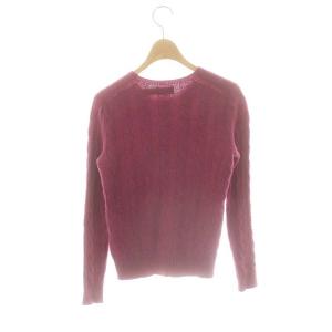 POLO RALPH LAUREN ロゴ刺繍 ケーブル編みニット セーター 長袖 XS ピンク /HK OS