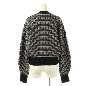 MILA OWEN MILAOWEN 24AW セットアップ 金釦クルーネックニットカーディガン ニットイージーパンツ 0 ブラック オフホワイト