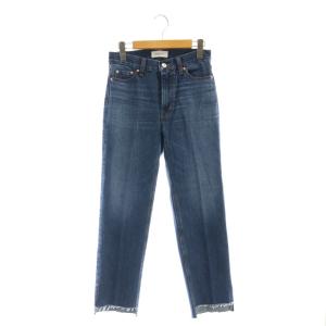 25SS 裾段差テーパードデニムパンツ デニム カットオフ 00 紺 ネイビー 09WFP251062