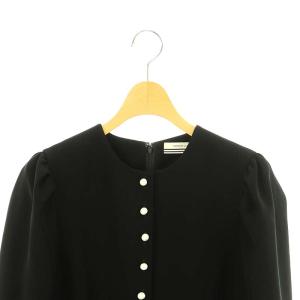 BORDERS at BALCONY BORDER CUFF TWILL DRESS 36 ブラック