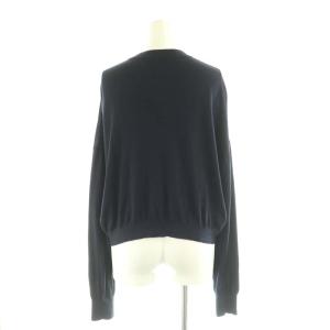 ENFOLD 23SS WIDE CROPPED CARDIGAN カーディガン ニット クルーネック 38 紺 ネイビー