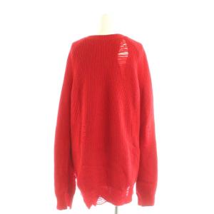 Helmut Lang DISTRES CREW ウールカシミヤ ニットプルオーバー S レッド