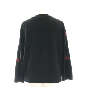 kate spade new york チェリースパンコール ニットカーディガン クルーネック 長袖 M 黒 ブラック /AT OS