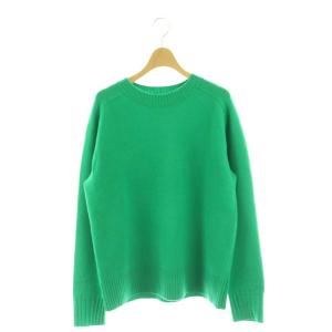 ウールカシミヤニットプルオーバー セーター 長袖 クルーネック 緑 グリーン /AT OS