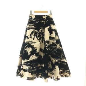 シャンブレーフロッキースカート ロング 00 ベージュ ブラック /SS OS