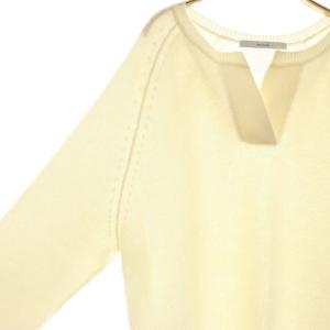 Framework ミドルゲージ天竺ヘンリープルオーバー ニット セーター 長袖 スキッパー F 白 ホワイト /AT OS