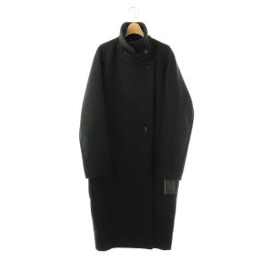 スーペリアランロングコート ウール F ブラック