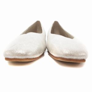 Le Talon フラットパンプス グリッター レザー 23.5cm シルバーカラー /JS