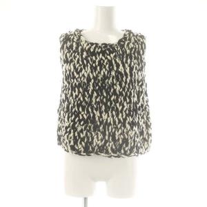 24AW PECCIビッグスラブベスト ニット ブラック ホワイト /HK OS